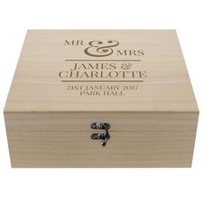Personalised Wooden Mr & Mrs