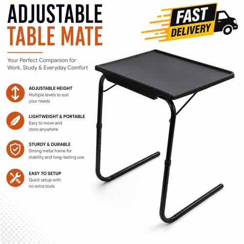 Black portable table mate - table,