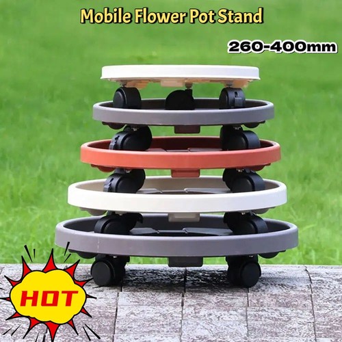 Round mobile flower pot stand - mobile,
