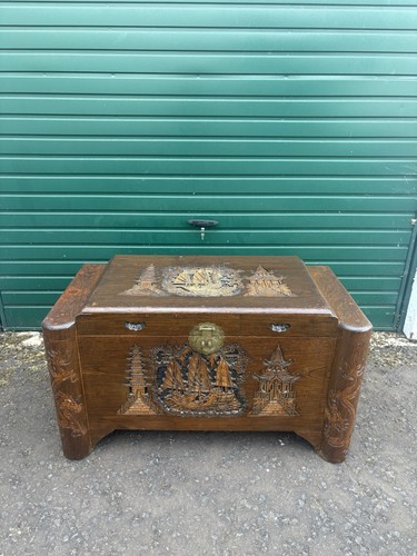Antique carved camphor wood - carved,
