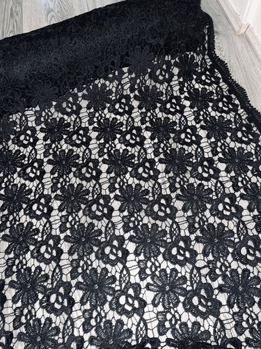 Black couture lace fabric - ,