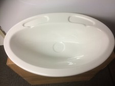 Caravan Washroom Sink Oval Vanity White Plastic Motorhome Campervan SN12