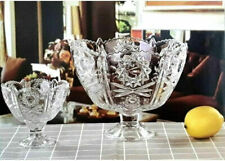 7pcs Large Footed Glass Fruit Bowls Set Trifle Footed Dessert Sundae Ice Cream