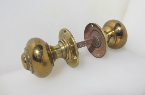 Vintage brass door knobs - brass,