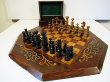 ANTIQUE CHESS BOARD AND