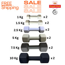 Hex Dumbbell Pairs Weight Sets  1KG - 10KG  Non Slip   Iron Gym FREEPOST