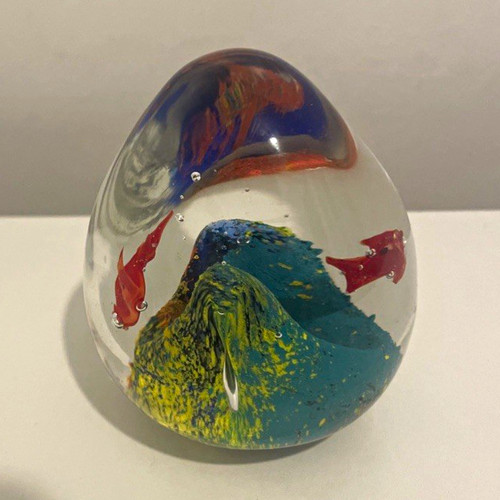 Unmarked art glass fish - art,