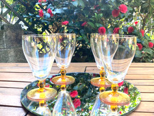 Set  4 Vintage MCM  Hand Blown