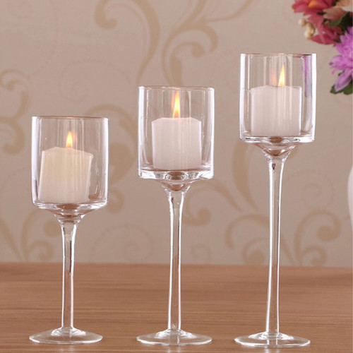 Tall pillar glass candle - 3,