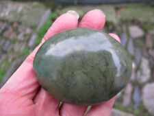Nephrite Jade Authentic Crystal Polished Palm stone green luck heart chakra 124g