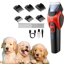 Professional Dog Clippers Cordless Pet Trimmer Grooming Kit Thick Curly Coat UK