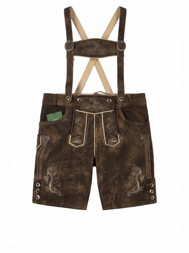 Suede leather lederhosen brown - leather,