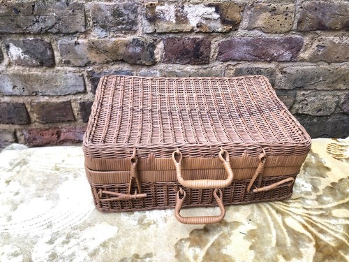 Vintage wicker picnic basket - vintage,