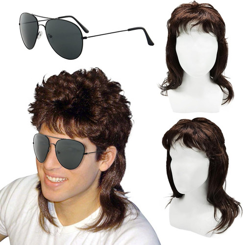 Men wig brown curly mens - wig, curly,