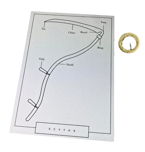 Postcard post card scythe tool - post,