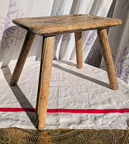 Antique rustic wooden milking - antique,