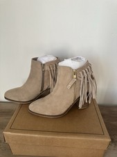 ASOS Tan Suede Fringe Heeled