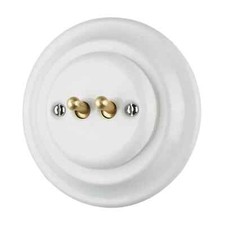 Gloss White Ceramic 2 Gang 2