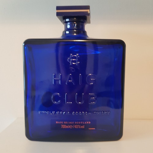 Blue haig club whisky bottle - whisky,