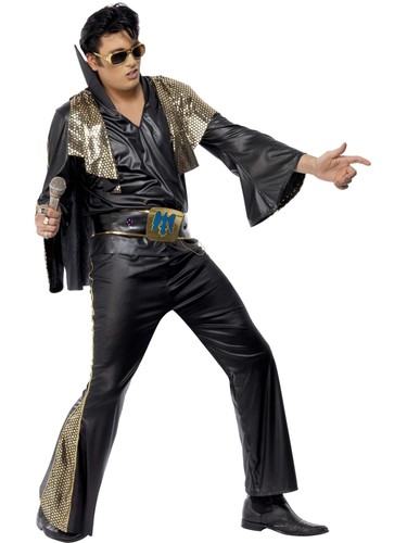 Elvis costume black gold - black,