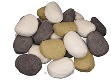 Ceramic Replacement Gas Fire Pebbles Mixed Colour Bio Ethanol Fuel Bed Display