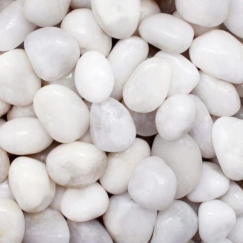White decorative pebbles - white,