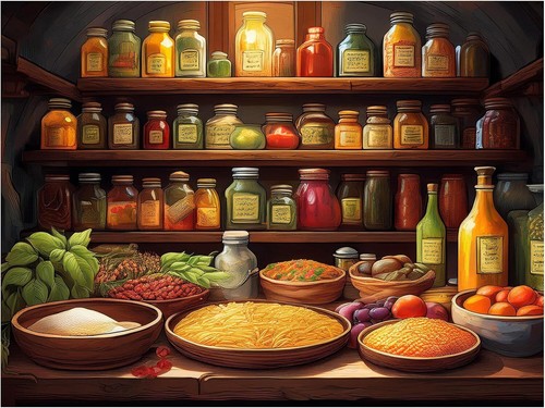 Tile mural still life rustic - tile,