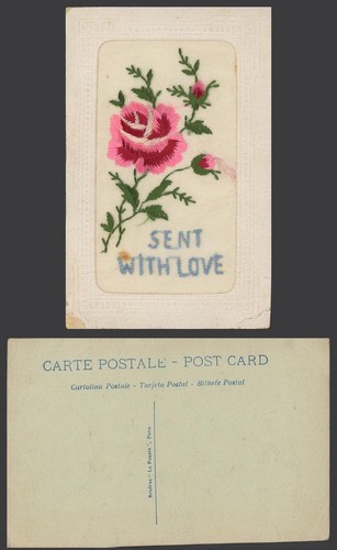 Ww1 silk embroidered old - silk,