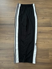 Adidas Y2K Adibreak Popper Trackpants Tracksuit  Trousers - UK 4 - Black/White