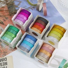 5 Rolls Mix Pack Glitter Washi Tape Set Each Roll is 10mm x 2 M