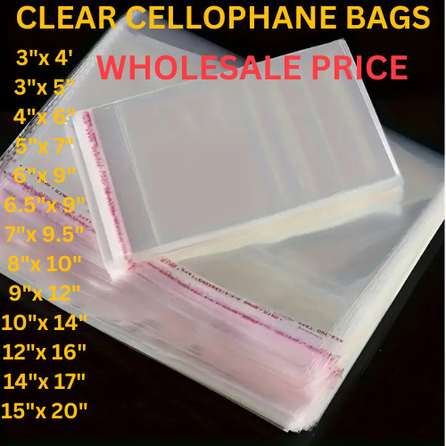 Cellophane clear cello bags - clear,