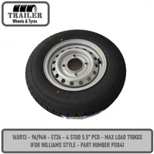 165R13C 96/94N Trailer Wheel