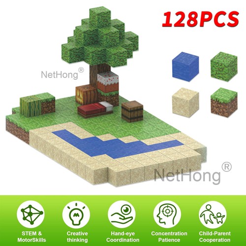 128pcs set minecraft - 128pcs/set, magnetic