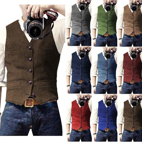New mens vest - vest, herringbone