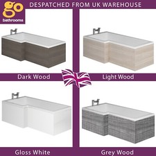 L Shape White Brown Grey Wood