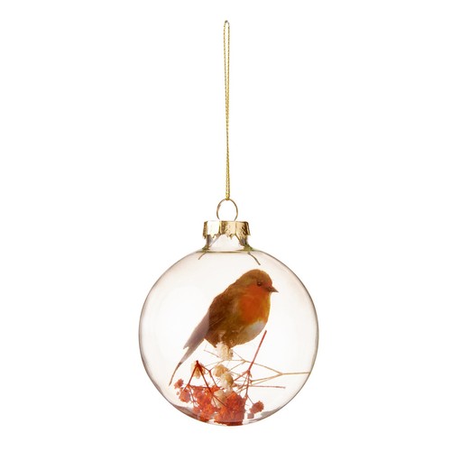 Christmas robin bauble with - christmas,