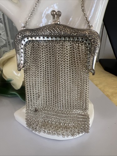 Antique german silver - silver, mesh