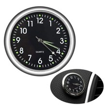 1Pc Black Stick on White Dashboard Dashboard Car Clock  For Car