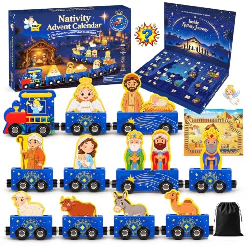 Wooden advent calendar - wooden, 2026