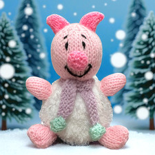 KNITTING PATTERN - Christmas Piglet inspired choc cover/ Winnie the Pooh toy