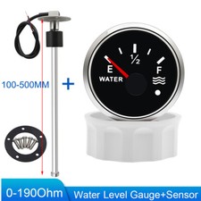 52mm Water Level Gauge 0-190ohms 100-500mm Fuel Level Sender Sensor for Car Boat