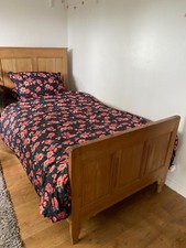 Northumbrian antique pine sleigh bed