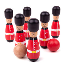 Bigjigs Toys Wooden Guardsman Skittles Tabletop Bowling Game Play Set
