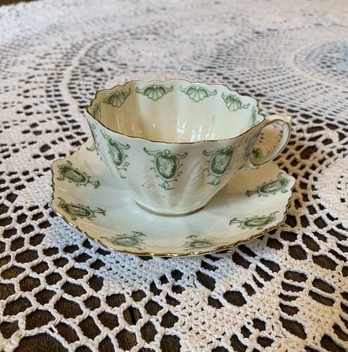Antique scalloped bone china - antique,