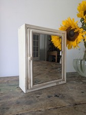Vintage Mid-century Bathroom metal medical wall cabinet with mirror Retro White.