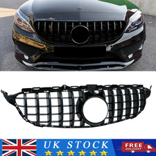 For Mercedes Benz C Class W205 C205 2015-2018 Front Grille Gloss Black GT Style