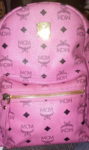Mcm backpack pink leather - pink,