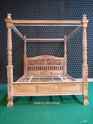 Carved teak wood four - teak,
