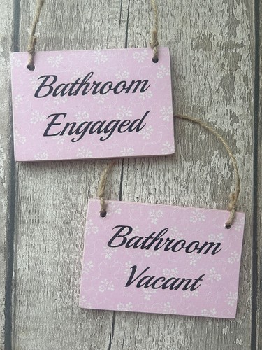 Toilet door sign engaged - sign,