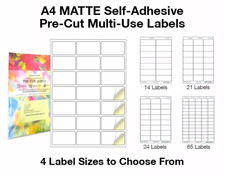 A4 Matte Pre-Cut Labels
